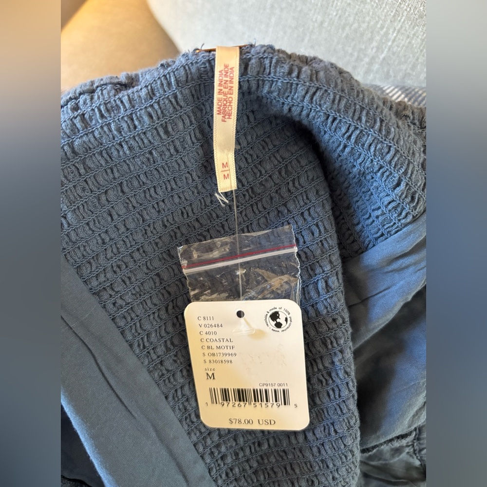Free People Blue Textured Ruffle Tank Top - Picture 5 of 8